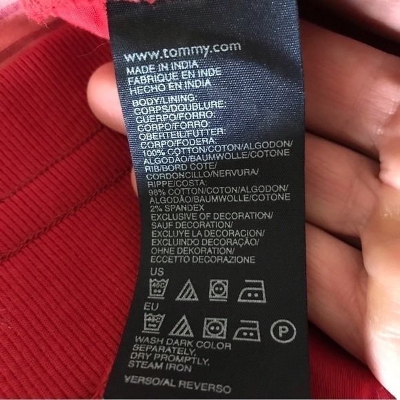 TOMMY Hilfiger red and white striped summer skirt. Size large. - Picture 5 of 5